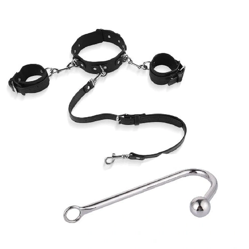 Elegant and Collar Cuffs 5334 Anal Hook with Beaded 1006